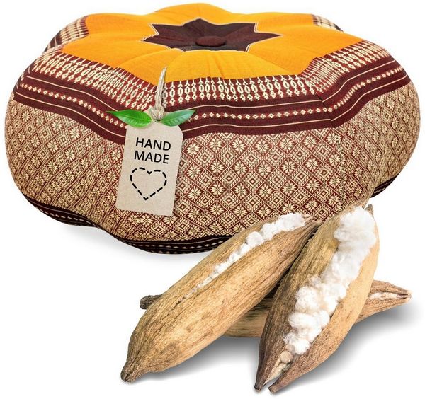 livasia Meditationskissen Zafukissen Stern groß, vegan und handgefertigt, Ø 40x20cm, Kapok