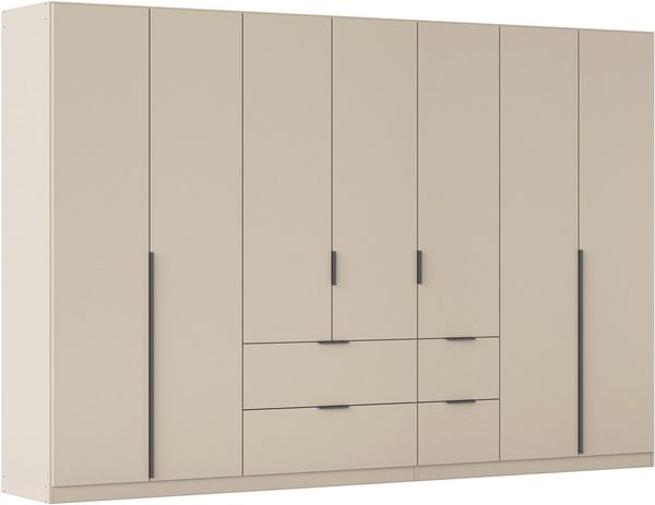 OTTO home Drehtürenschrank Kleiderschrank Schrank Garderobe AGORDO mit Dekor- oder Hochglanzfront (in zwei Griff-Farben, Breite 315 cm) mit Außenschubkästen, Serie in 7 Breiten und 2 Höhen MADE IN GERMANY