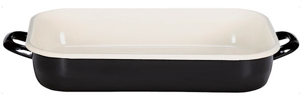 KARL KRÜGER Vierkantpfanne TRIEST 36 cm - schwarz/creme emailliert