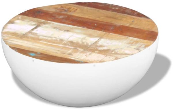 Schüsselförmiger Couchtisch recyceltes Massivholz 60 x 60 x 30 cm