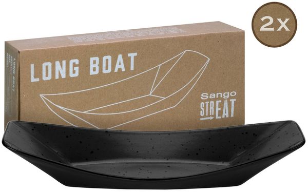 Streat Food Schwarz, Boat 2-tlg 30 cm (mo)