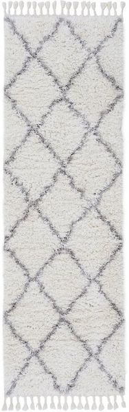 carpetfine Hochflor-Läufer Eddy, rechteckig, Höhe: 30 mm, mit Fransen, Wohnzimmer