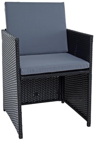 Polyrattan Sitzgruppe Gartenmöbel Set Rattanmöbel 4 Personen Gartenset Schwarz Bild 9