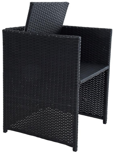 Polyrattan Sitzgruppe Gartenmöbel Set Rattanmöbel 4 Personen Gartenset Schwarz Bild 11