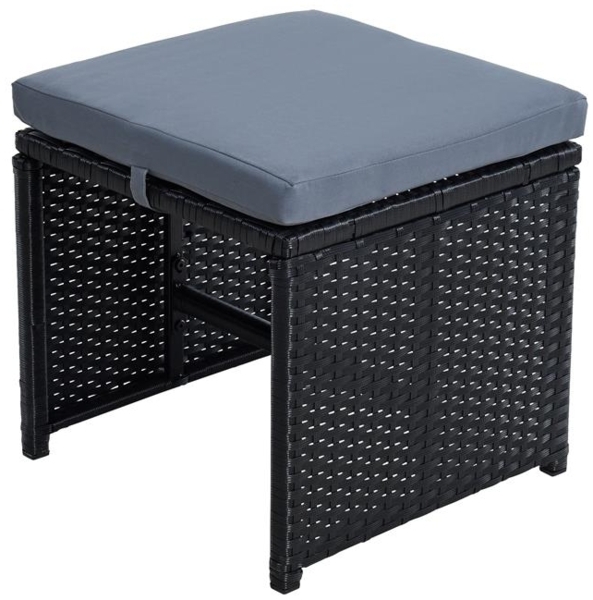 Polyrattan Sitzgruppe Gartenmöbel Set Rattanmöbel 4 Personen Gartenset Schwarz Bild 6