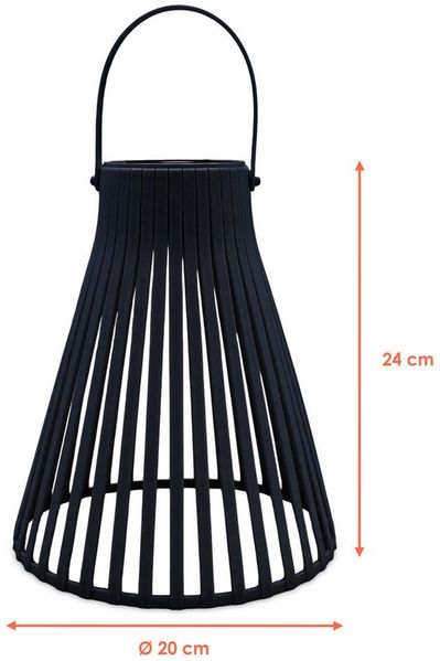 Spetebo LED Solarleuchte Solar LED Laterne Trichterform - 23 cm, moderne Garten Laterne, LED fest integriert, warm weiß, mit Henkel zum Aufhängen