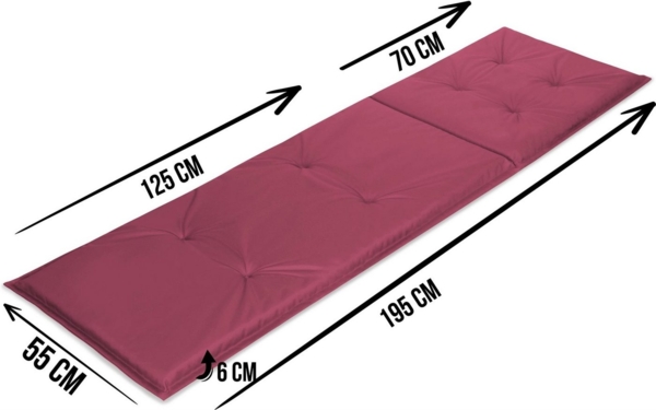 Aspero Liegenauflage Gartenliegenauflage Polsterauflage Matera, Wasserdichte und weiche Outdoor Gartenliegenauflage Bild 3