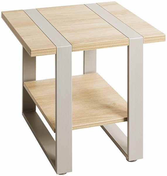 Beistelltisch >47777< in eiche / grau - 45x45x45cm (BxHxT)