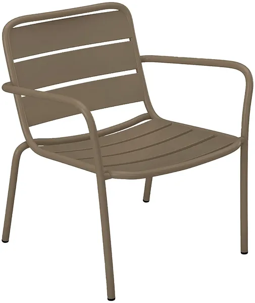 Vente-unique - MIRMANDE Gartensitzgruppe Metall Schokoladenbraun - B 67,5 cm x H 71,5 cm x L 60 cm
