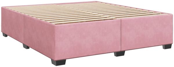 vidaXL Boxspringbett mit Matratze Rosa 200x200 cm Samt 3286401 Bild 5
