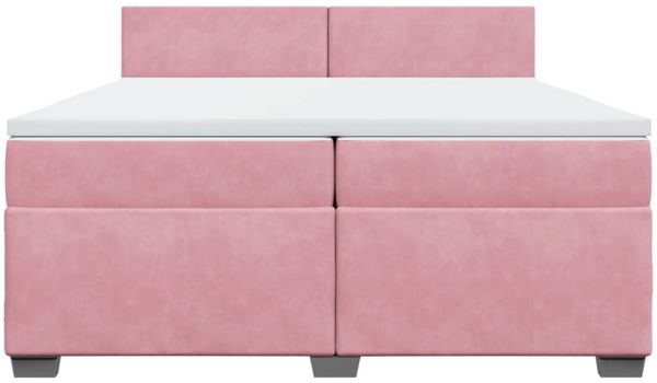 vidaXL Boxspringbett mit Matratze Rosa 200x200 cm Samt 3286401 Bild 4