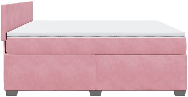 vidaXL Boxspringbett mit Matratze Rosa 200x200 cm Samt 3286401 Bild 9