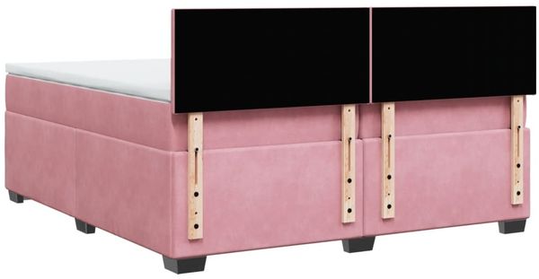 vidaXL Boxspringbett mit Matratze Rosa 200x200 cm Samt 3286401 Bild 10