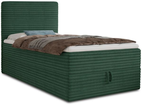 Sofnet Boxbett Mollo Mini (großer Bettkasten, Bonell-Matratze und Topper), Einzelbett, Polsterbett mit Kopfteil, Boxspringbett, Cordstoff Bild 2