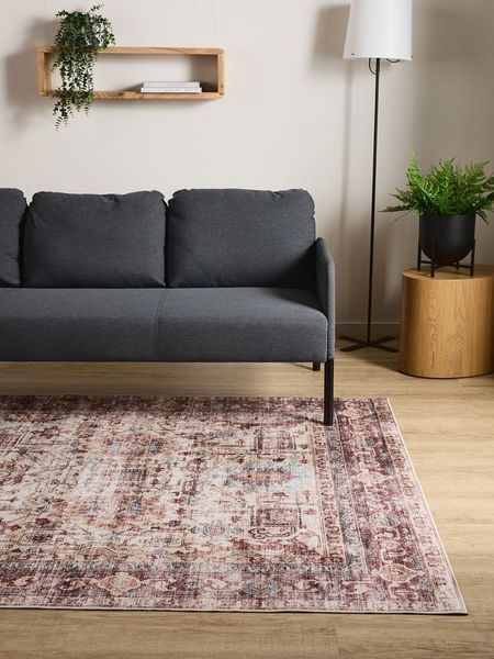 Interiyou Teppich Gent, Rechteckig, Höhe: 5 mm, Vintage Kurzflor für Wohnzimmer, Schlafzimmer, waschbar, rutschfest