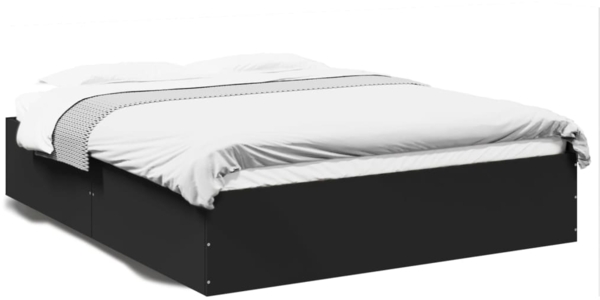 vidaXL Bettgestell Schwarz 160x200 cm Holzwerkstoff 3281001