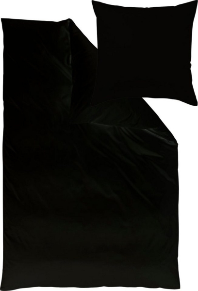 Uni-Mako-Satin - Curt Bauer Uni 135x200 + 80x80 cm-3318 schwarz