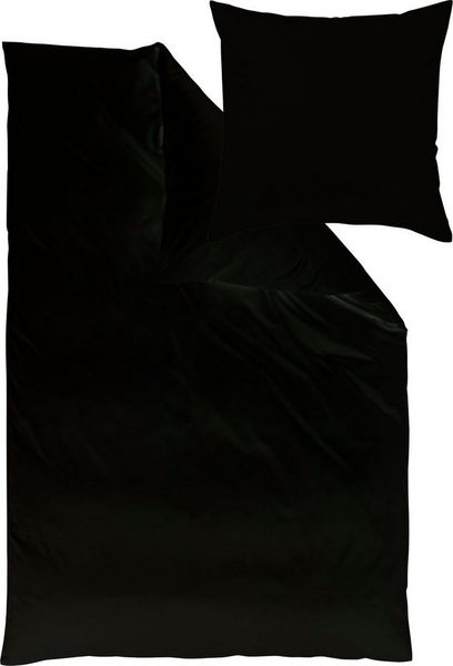 Uni-Mako-Satin - Curt Bauer Uni 135x200 + 80x80 cm-3318 schwarz Bild 5