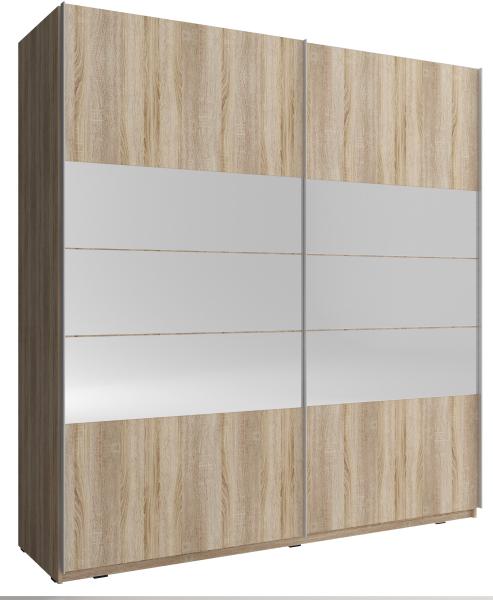 Domando Kleiderschrank Riccione M1 150 Modern Breite 150cm, Schwebetüren, praktische Facheinteilung in Sonoma Eiche