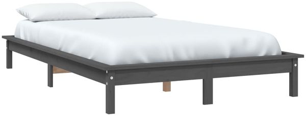 vidaXL Massivholzbett Grau 160x200 cm Kiefer 820553 Bild 3