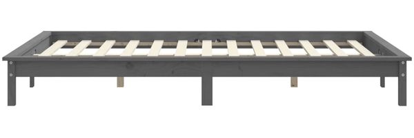 vidaXL Massivholzbett Grau 160x200 cm Kiefer 820553 Bild 6