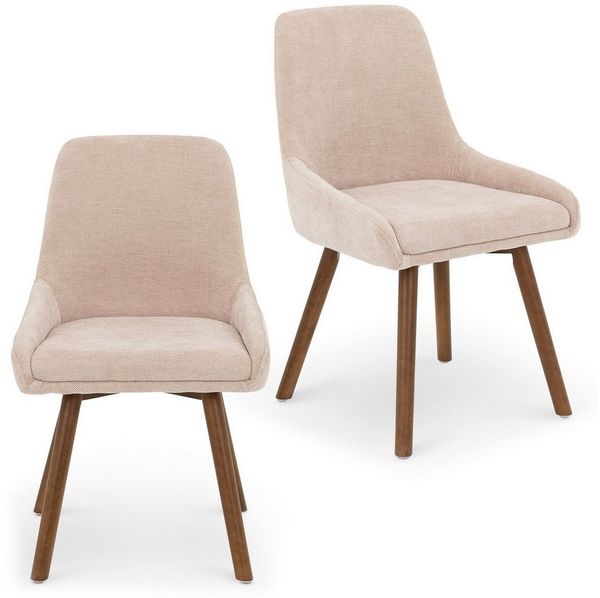 IDIMEX Esszimmerstuhl PIPPA (2 St), Esszimmerstühle 2er Set mit Polsterung und Buchenholzbeinen Beige