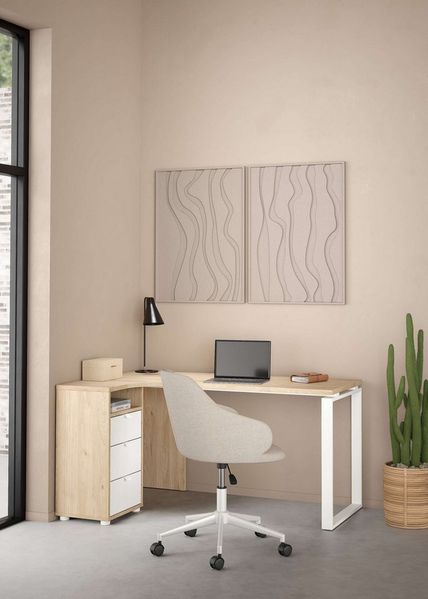 INOSIGN Eckschreibtisch Arbeitstisch, Sekretär, Bürotisch, Stauraum, Computertisch, 3 Schubladen integriert und 1 offenes Fach, Breite 150 cm