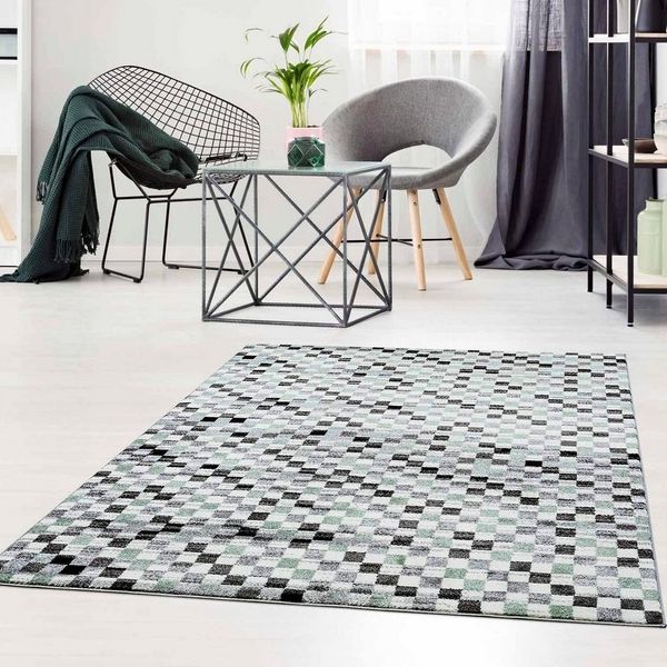 Carpet City Teppich Moda 1141, rechteckig, Höhe: 11 mm, Kurzflor, Karo, weich, Wohnzimmer, Schlafzimmer