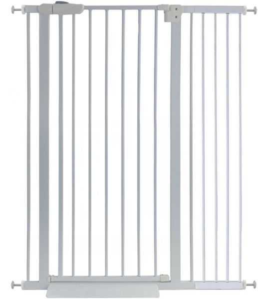 Absperrgitter Treppenschutzgitter Metall weiß + Rampe 93 - 106cm 120cm hoch