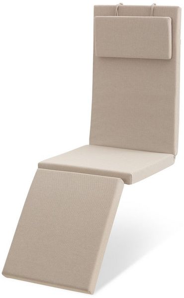 Beautissu Polsterauflage Outdoor Deckchairauflage QD-DC 175 x 45 x 5 cm Beige, Gartenliege Auflage mit Schaumflockenfüllung – Polster für Liegestuhl