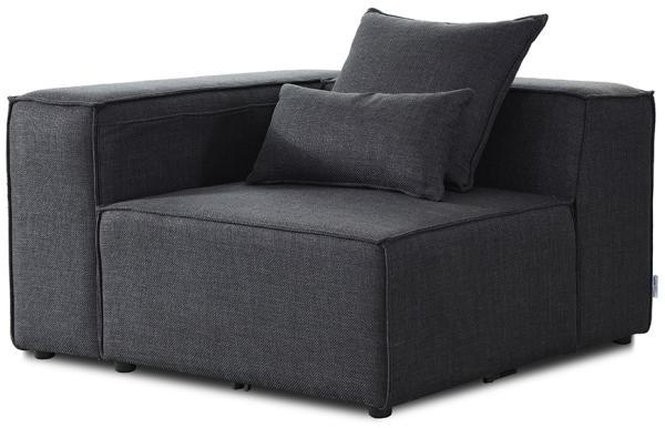 HOME DELUXE Modulares Sofa Linkes Ecksofa VERONA - 120 x 70 cm Anthrazit