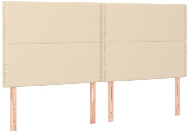 vidaXL Polsterbett mit Matratze Creme 180x200 cm Stoff, Härtegrad: H2 [3131374] Bild 6