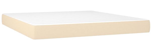 vidaXL Polsterbett mit Matratze Creme 180x200 cm Stoff, Härtegrad: H2 [3131374] Bild 5