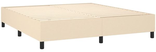 vidaXL Polsterbett mit Matratze Creme 180x200 cm Stoff, Härtegrad: H2 [3131374] Bild 4
