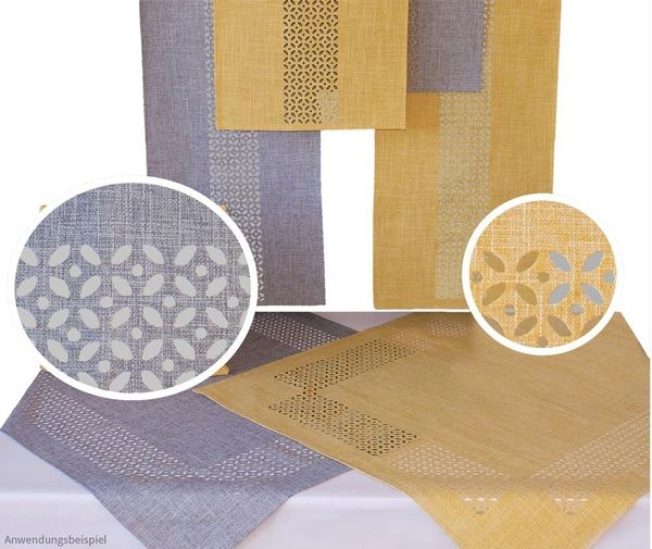 matches21 HOME & HOBBY Tischdecke Tischläufer Durchbrochene Ornamente grau 40x90 cm (1-tlg)