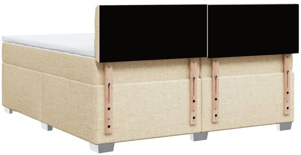 vidaXL Boxspringbett mit Matratze Creme 200x200 cm Stoff 3288307 Bild 12