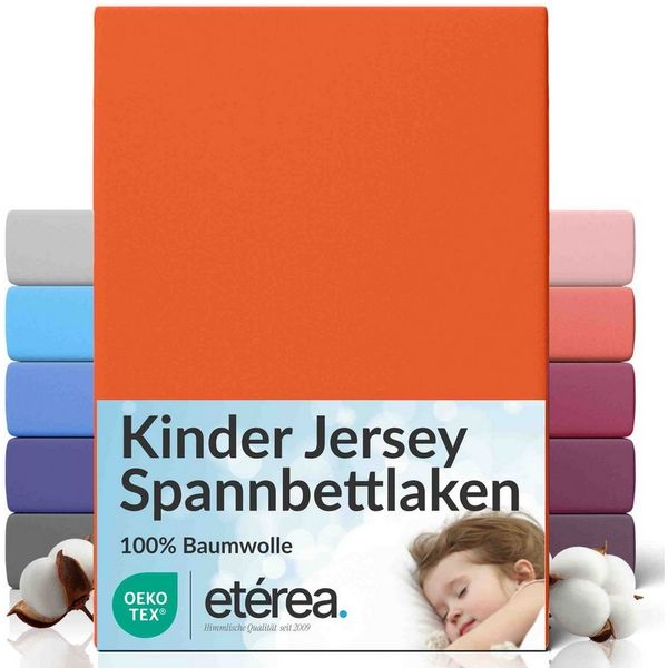 etérea Comfort Jersey Spannbettlaken Orange 60x120 cm - 70x140 cm