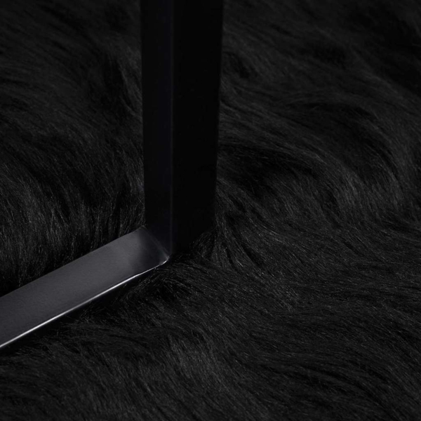 vidaXL Kunstschaffell Teppich Schwarz 80 x 200 cm Polyester 42021567 Bild 2