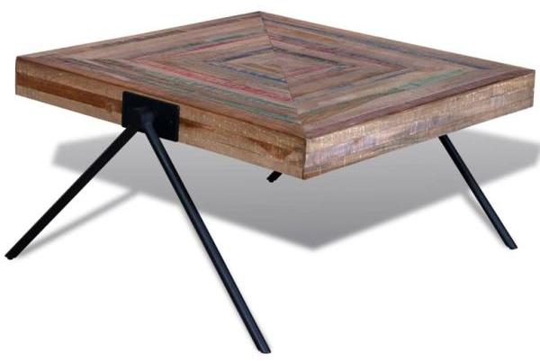 vidaXL Couchtisch mit V-Beinen Altholz Teak 241712