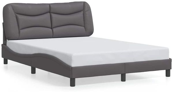Einzelbettgestell Design für Erwachsene ohne Matratze Grau 120x200 cm Kunstleder d4842e