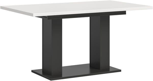 Kulissen-Esstisch >Motion< ausziehabar 190cm, Grau / Weiß - 150/190x76x90cm (BxHxT)