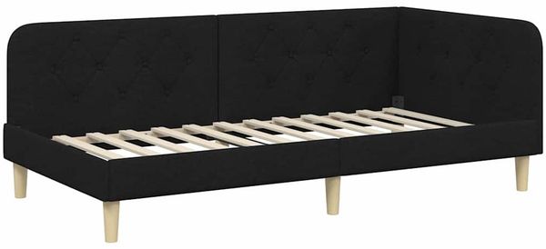 vidaXL Eckbettgestell Schwarz 100 x 200 cm Stoff 3394127 Bild 6