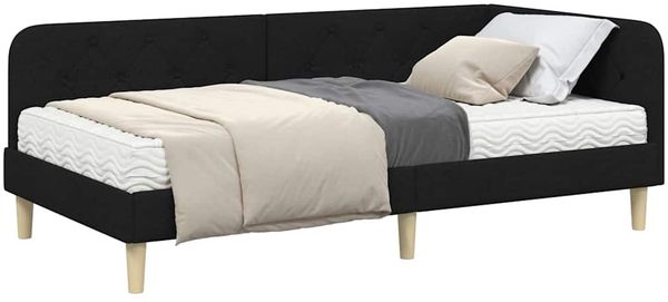 vidaXL Eckbettgestell Schwarz 100 x 200 cm Stoff 3394127 Bild 3