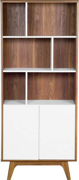Schrank dunkler Holzfarbton / weiß COLUMBUS Bild 5