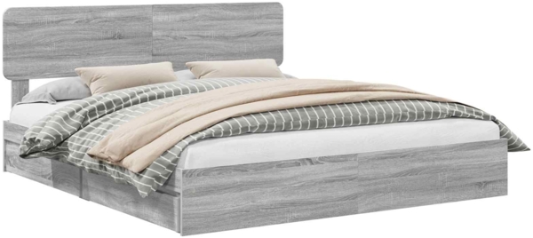 vidaXL Aufbewahrungsbett Graues Sonoma 180x200 cm Holzwerkstoff 3412253