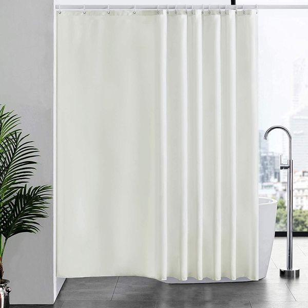 Duschvorhang Überlänge Anti-schimmel Beige 240x180cm Stoff wasserdicht
