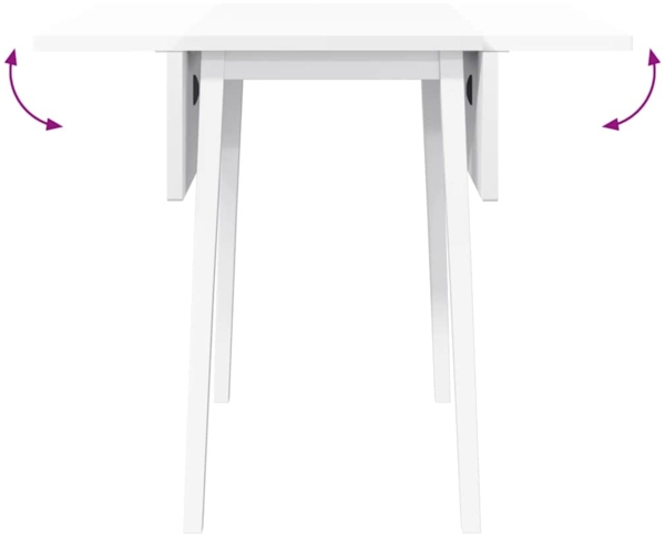vidaXL Esstisch Weiß Massivholz Gummibaumholz 4102534 Bild 8