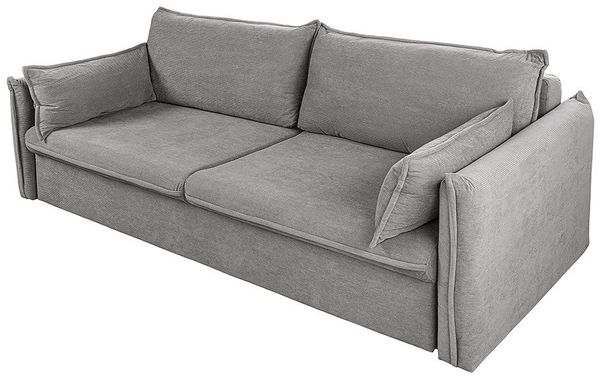 riess-ambiente Schlafsofa APARTMENT 215cm grau · 3-Sitzer-Couch mit Cord-Bezug inkl. Kissen, Einzelartikel 1 Teile, mit Bettfunktion für Wohn- oder Gästezimmer · inklusive Bettkasten