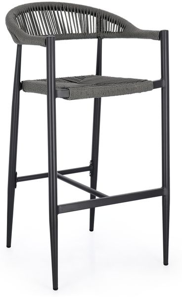 Gartenbarhocker Aidnaja aus Aluminium, modernes Design, anthrazit und grau, wetterfest für Outdoor