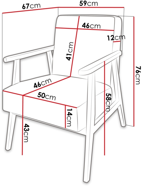 'Wikez' Sessel Cord, Beige, 76 x 59 x 67 cm Bild 3